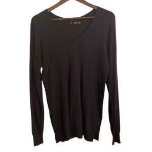 MNG Basics Black V-Neck Sweater - Size Small